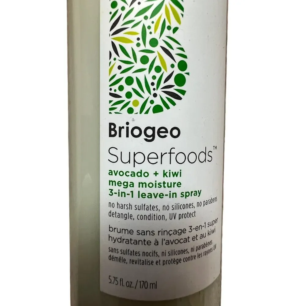 Briogeo Superfoods Avocado Kiwi Moisture Leave in Spray Full size 5.75 oz New
